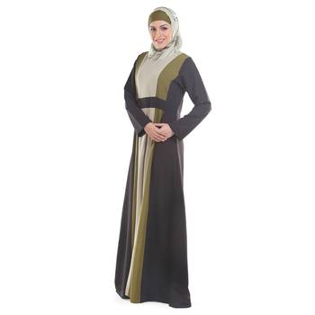 Grey Crepe Islamic Look Arabian Style Daily Wear For Women Long Abaya 2