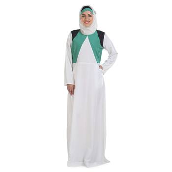 White Crepe Islamic Look Arabian Style Daily Wear For Women Long Abaya 1