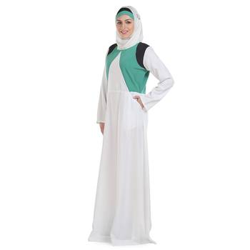 White Crepe Islamic Look Arabian Style Daily Wear For Women Long Abaya 2