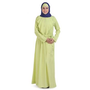 Yellow Crepe Islamic Look Arabian Style Daily Wear For Women Long Abaya 1