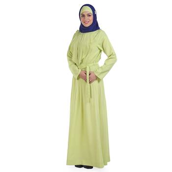 Yellow Crepe Islamic Look Arabian Style Daily Wear For Women Long Abaya 2