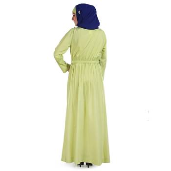 Yellow Crepe Islamic Look Arabian Style Daily Wear For Women Long Abaya 3