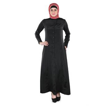 Black Crepe Islamic Look Arabian Style Daily Wear For Women Long Abaya 1