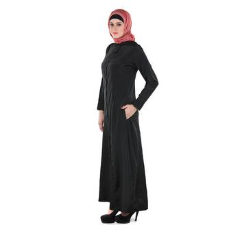 Black Crepe Islamic Look Arabian Style Daily Wear For Women Long Abaya 2