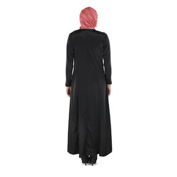 Black Crepe Islamic Look Arabian Style Daily Wear For Women Long Abaya 3
