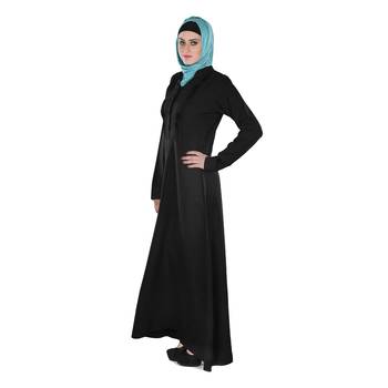 Black Crepe Islamic Look Arabian Style Daily Wear For Women Long Abaya 2