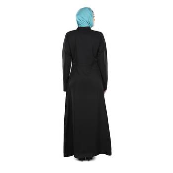 Black Crepe Islamic Look Arabian Style Daily Wear For Women Long Abaya 3