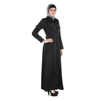 Black Crepe Islamic Look Arabian Style Daily Wear For Women Long Abaya 2