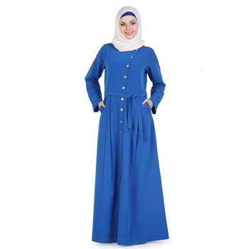 Blue Kashibo Islamic Look Arabian Style Daily Wear For Women Long Abaya 1