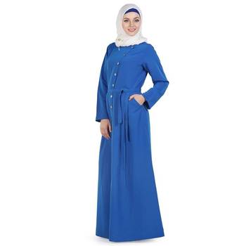Blue Kashibo Islamic Look Arabian Style Daily Wear For Women Long Abaya 2