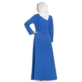 Blue Kashibo Islamic Look Arabian Style Daily Wear For Women Long Abaya 3