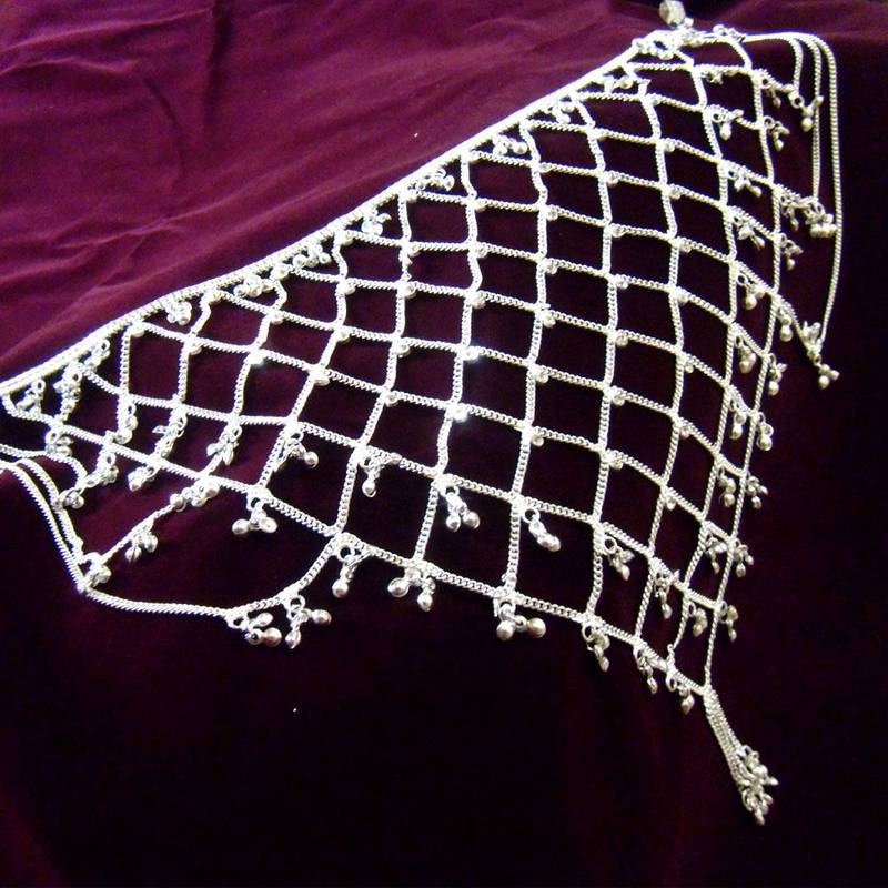 Designer silver American Diamond Embellished Waist Belt Challa