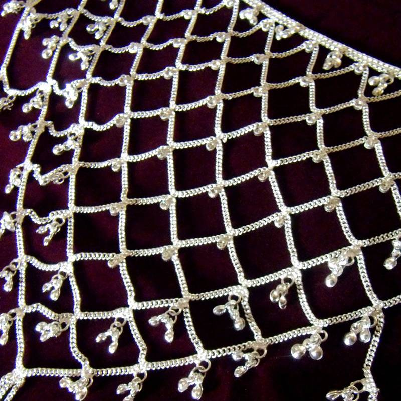Designer silver American Diamond Embellished Waist Belt Challa