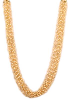 Simple Light Weight Elegant Golden Kundan Embellished Necklace Set with Earrings 1