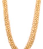 Simple Light Weight Elegant Golden Kundan Embellished Necklace Set with Earrings
