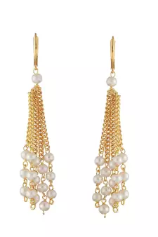 Simple Light Weight Elegant Golden Kundan Embellished Necklace Set with Earrings