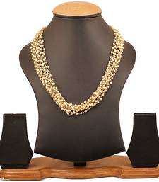 Simple Light Weight Elegant Golden Kundan Embellished Necklace Set with Earrings