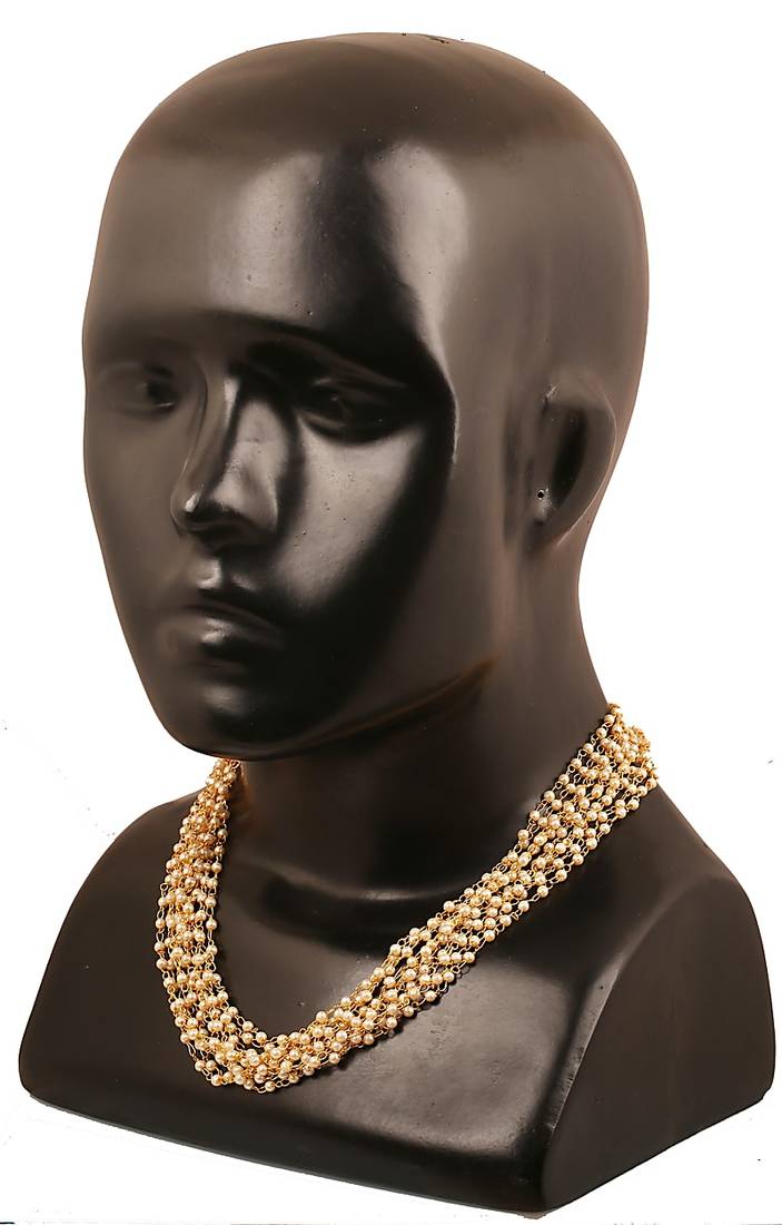 Simple Light Weight Elegant Golden Kundan Embellished Necklace Set with Earrings