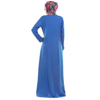 Blue Kashibo Islamic Look Arabian Style Daily Wear For Women Long Abaya 3