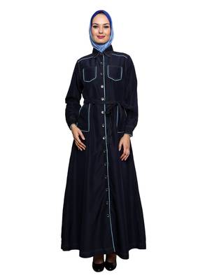 Blue Kashibo Daily Wear Islamic Look Arabian Style For Women Long Abaya 1