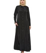 Black Polyester Daily Wear Islamic Look Arabian Style For Women Long Abaya