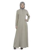 Beige Polyester Daily Wear Islamic Look Arabian Style For Women Long Abaya