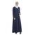Blue Polyester Daily Wear Islamic Look Arabian Style For Women Long Abaya