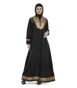Black Polyester Daily Wear Islamic Look Arabian Style For Women Long Abaya