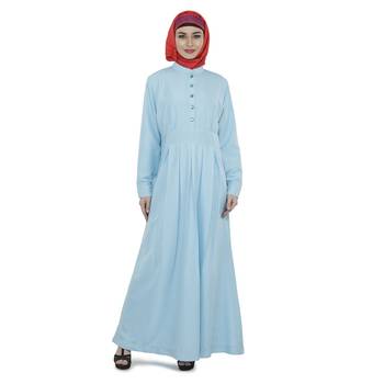 Blue Polyester Daily Wear Islamic Look Arabian Style For Women Long Abaya 1
