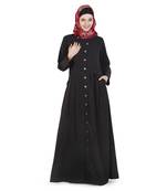 Black Crepe Daily Wear Islamic Look Arabian Style For Women Long Abaya