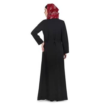 Black Crepe Daily Wear Islamic Look Arabian Style For Women Long Abaya 3