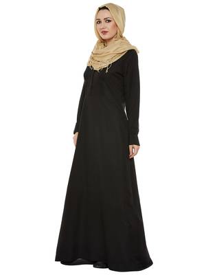 Black Georgette Daily Wear Islamic Look Arabian Style For Women Long Abaya 2