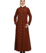 Copper Polyester Daily Wear Islamic Look Arabian Style For Women Long Abaya