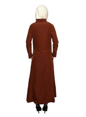 Copper Polyester Daily Wear Islamic Look Arabian Style For Women Long Abaya 3