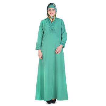Green Kashibo Daily Wear Islamic Look Arabian Style For Women Long Abaya 1