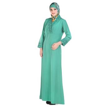 Green Kashibo Daily Wear Islamic Look Arabian Style For Women Long Abaya 2