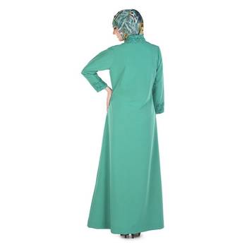 Green Kashibo Daily Wear Islamic Look Arabian Style For Women Long Abaya 3