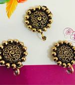 Antique Gold Plated Nose Ring Press Nath Type Set Of 3, Nr40