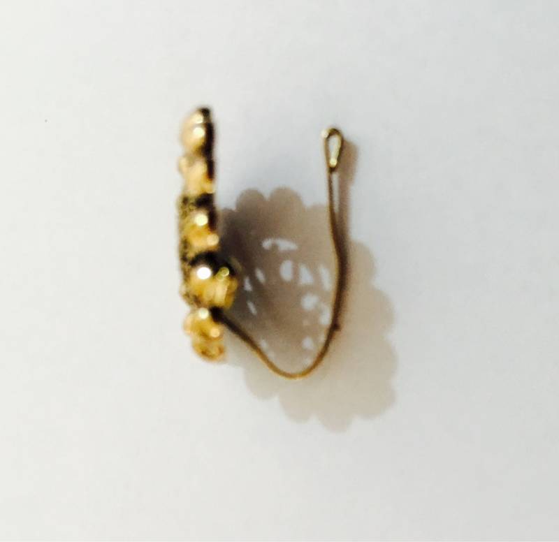 Antique Gold Plated Nose Ring Press Nath Type Set Of 3, Nr40