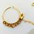 Gold Plated Kundan Pearl Nose Ring Press Nath Type With Pearl String Nr43