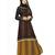 Black & Yellow Color Plain Lining Burkha With Hijab