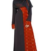 Black & Red Color Straight Abaya Burkha With Hijab