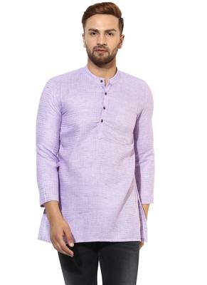 Purple Cotton Handloom Kurta 1