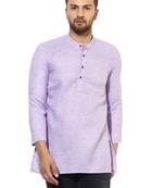 Purple Cotton Handloom Kurta