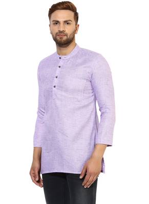 Purple Cotton Handloom Kurta 3