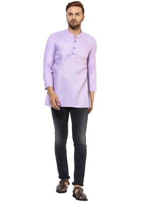 Purple Cotton Handloom Kurta 4