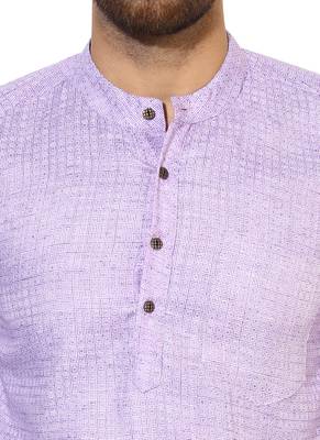 Purple Cotton Handloom Kurta 5