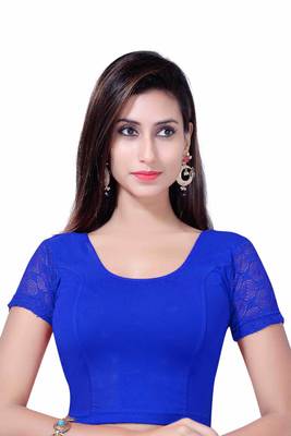 Gargi Short Sleeve  Stretchable Blouse In Fancy Net Styling on Sleeve and Back 1