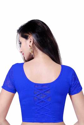 Gargi Short Sleeve  Stretchable Blouse In Fancy Net Styling on Sleeve and Back 2
