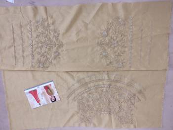 Pink embroidered georgette  saree with blouse 4